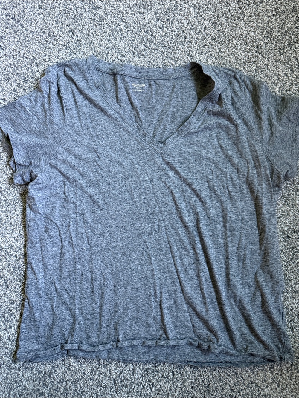 Madewell Heather Gray V-Neck Short Sleeve Tee